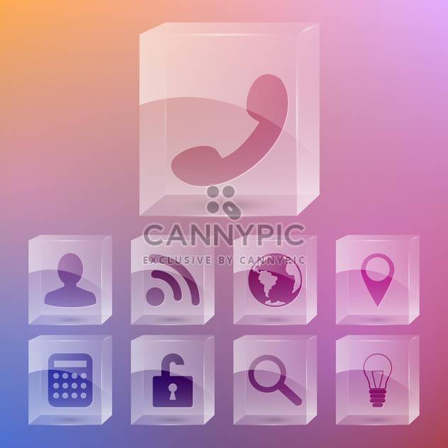Vector set of phone icons on gradient background - Free vector #131939