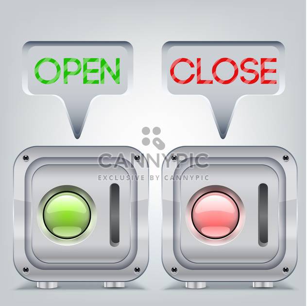 Buttons in open and close state - vector #132039 gratis