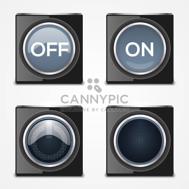 On, Off black buttons on white background - vector gratuit #132179 