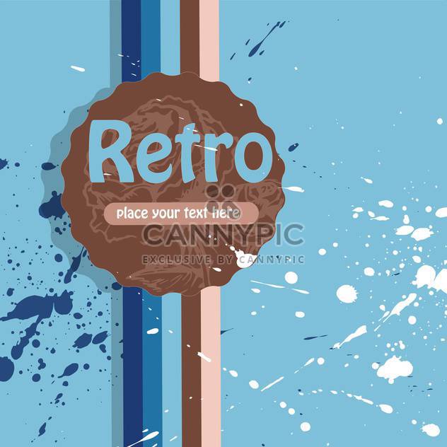 Vector retro background with stripes and blots on a blue background - vector #132219 gratis