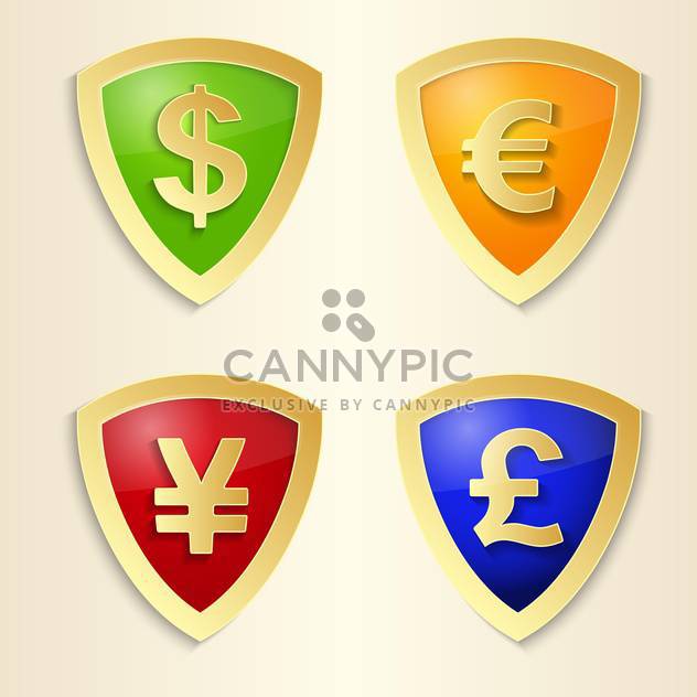 Currency signs with dollar, euro, yen and pound - Kostenloses vector #132369