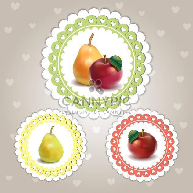 colorful set of fruits frames - vector gratuit #132519 