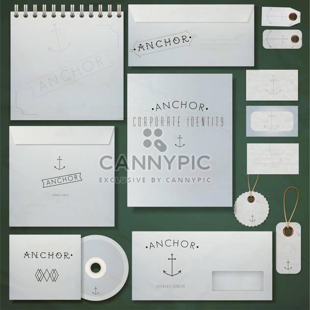 paper envelopes, notebook and visit cards set - vector gratuit #132859 
