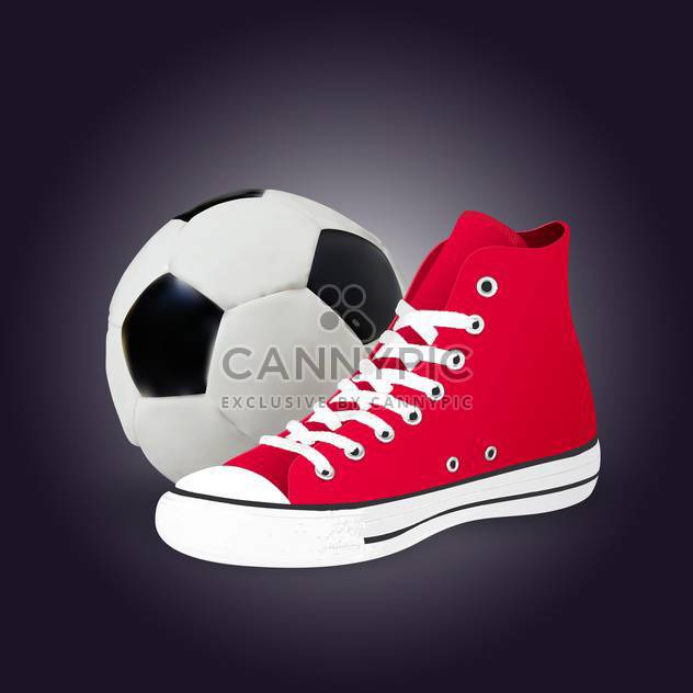 soccer ball and shoe illustration - vector gratuit #133019 