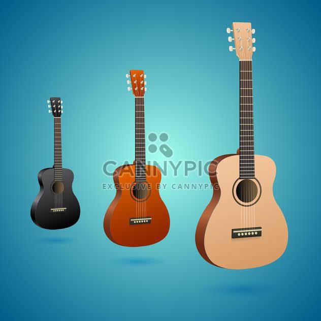 set of vector acoustic guitars - Free vector #133289