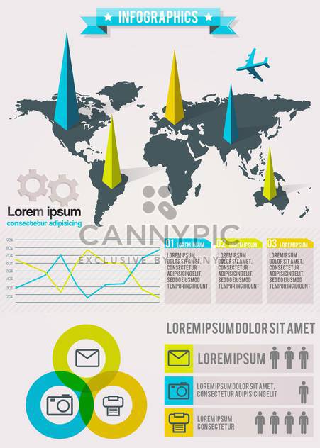set elements of business infographics - Free vector #133609
