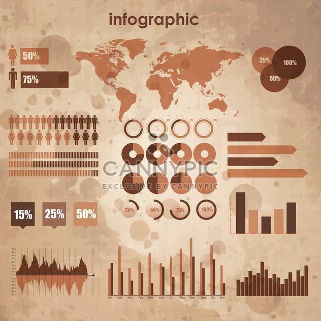 vintage set of business infographic - бесплатный vector #133639