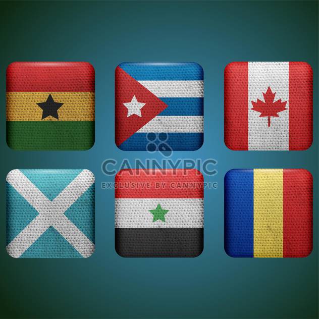 different countries flags set - vector gratuit #133649 