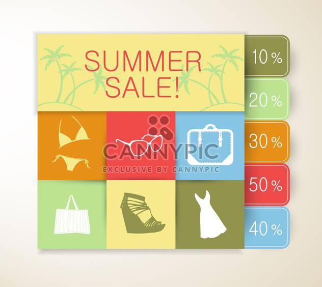 summer sale and shopping background - бесплатный vector #133729