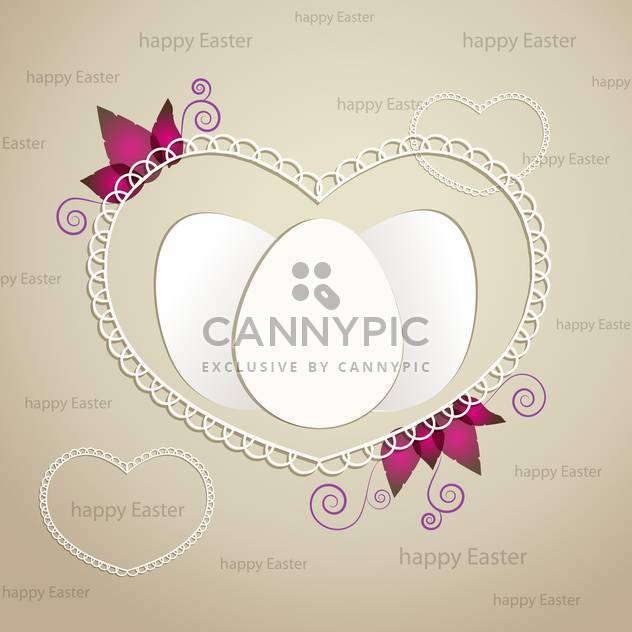 easter greeting frame with eggs - vector gratuit #134329 