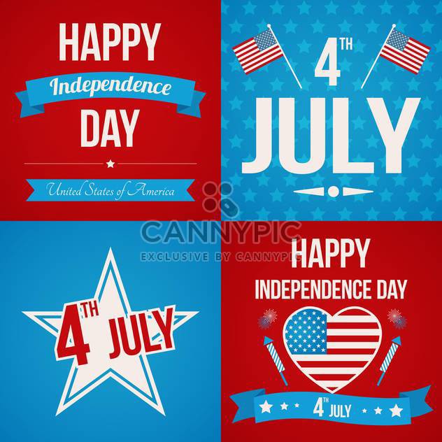 usa independence day posters set - vector gratuit #134369 