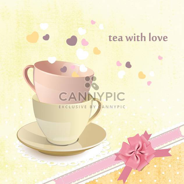 tea love postcard background - vector gratuit #134669 