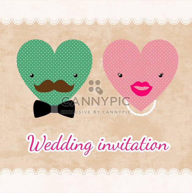 wedding invitation card template - vector #134729 gratis