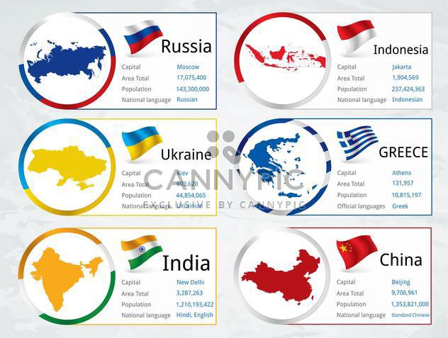 world countries vector flags - vector gratuit #134759 