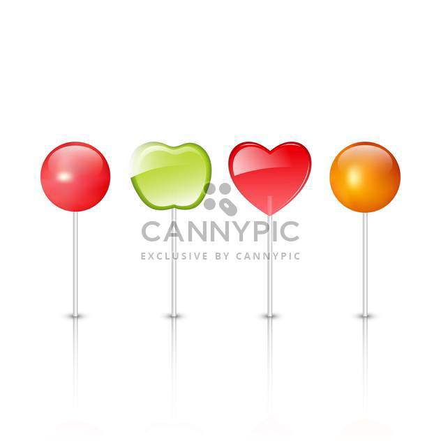 red, yellow and green lollipops illustration - Free vector #134859