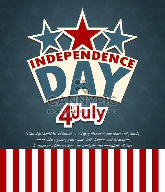 usa independence day card with flag background - vector #135069 gratis