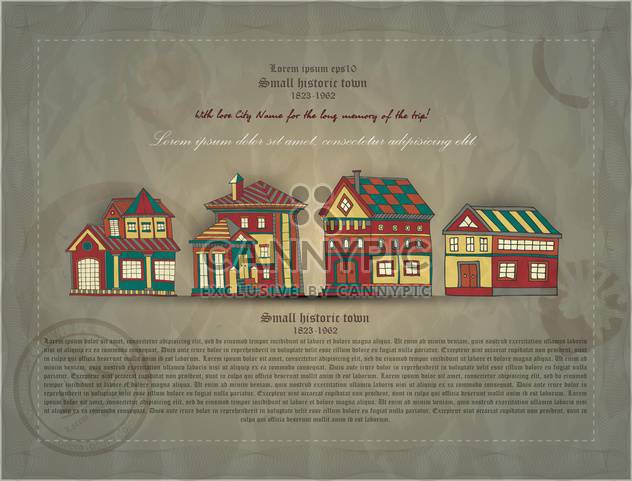 retro document of small historic town - Free vector #135129