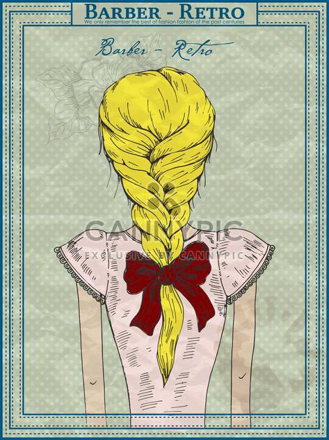 vector drawing of beautiful girl hairstyle - vector gratuit #135189 