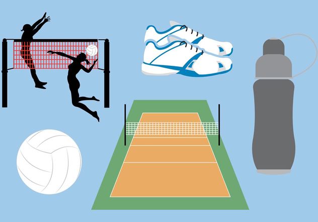 Volleyball Court Vector Icons - vector gratuit #139119 