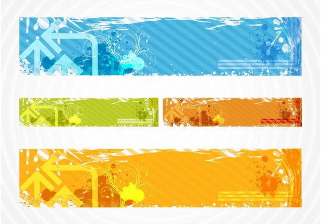 Colorful Grunge Banners - бесплатный vector #140739