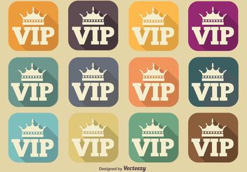 VIP Long Shadow Icons - vector #140809 gratis