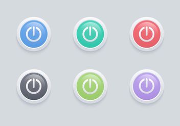 Free Vector Glossy On Off Button Set - Free vector #141069