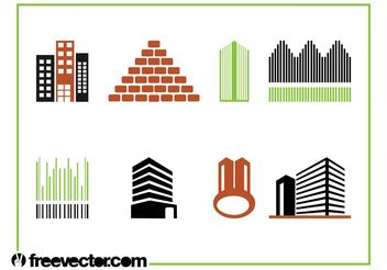 Buildings Icon Set - vector #141169 gratis