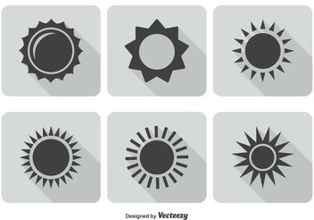 Trendy Sun Icon Set - Kostenloses vector #141189