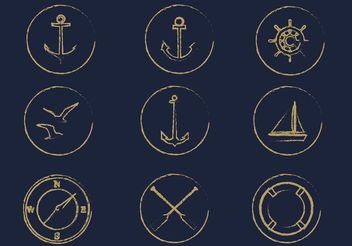 Free Vector Nautical Icon Set - Free vector #141239
