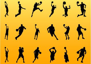 Basketball Player Silhouettes - Free vector #141399