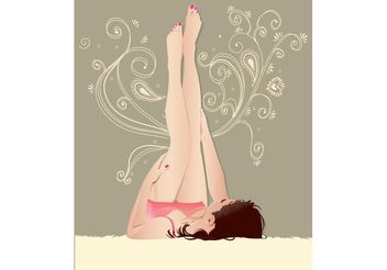 Girl Laying Down - vector gratuit #141419 