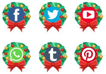 Vector Christmas Social Media Icons - бесплатный vector #142259