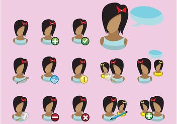 Girls Icons - Free vector #142269