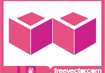 Pink Cubes Logo - vector gratuit #142679 