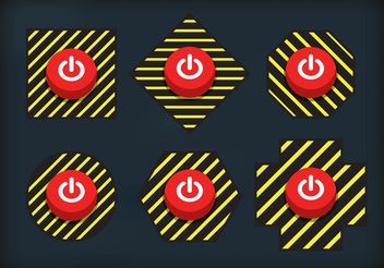 Caution On Off Button Vectors - Free vector #142749