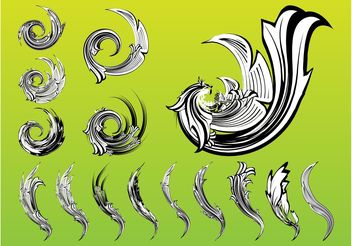 Abstract Swirls And Leaves - Free vector #143379