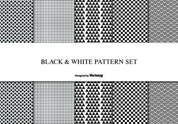 Black and White pattern Set - vector gratuit #144099 