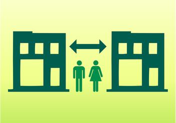People And Buildings Icons - Free vector #144899
