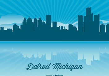 Detroit Skyline Illustration - vector gratuit #145479 