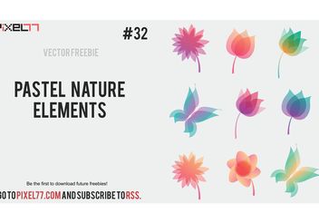 Pastel nature elements - vector gratuit #145849 