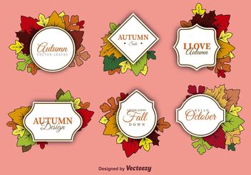 Autumn Label Vectors - vector gratuit #146049 