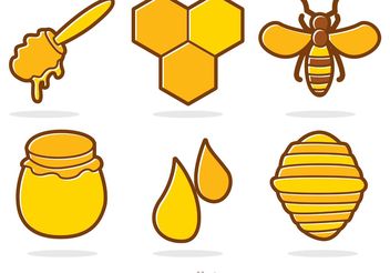 Honey And Bee Cartoon Vector - бесплатный vector #146179