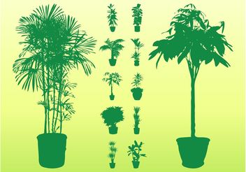 Potted Plant Silhouettes - Free vector #146469