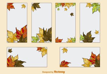Autumn Leaves Card Template Vectors - Free vector #146599