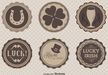 St. Patrick's Day Retro Labels - vector #146709 gratis