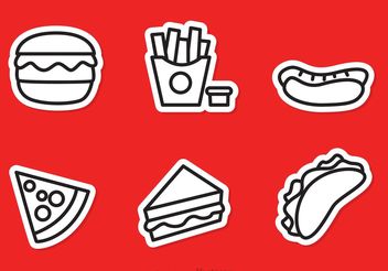 Fast Food Outline Icons Vector - бесплатный vector #146889