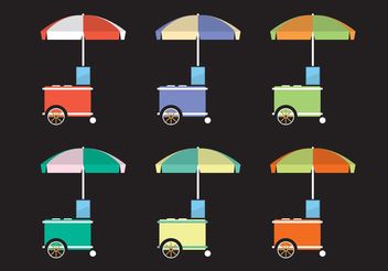 Colorful Food Cart Vectors - vector gratuit #146999 