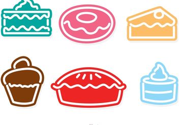 Vector Colorful Dessert Icons - бесплатный vector #147049
