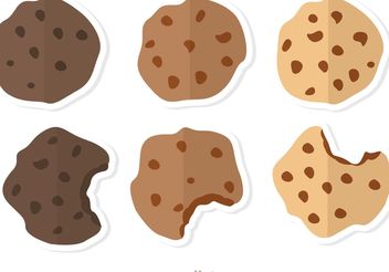 Delicious Chocolate Chip Cookies Vectors - vector gratuit #147189 