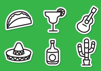 Mexcican Outline Icons - Free vector #148019